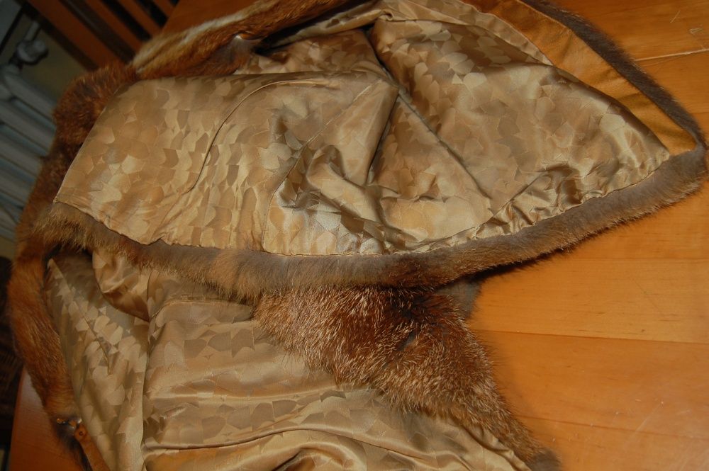 Futro z lisa rudego, naturalne, krótki płaszcz,