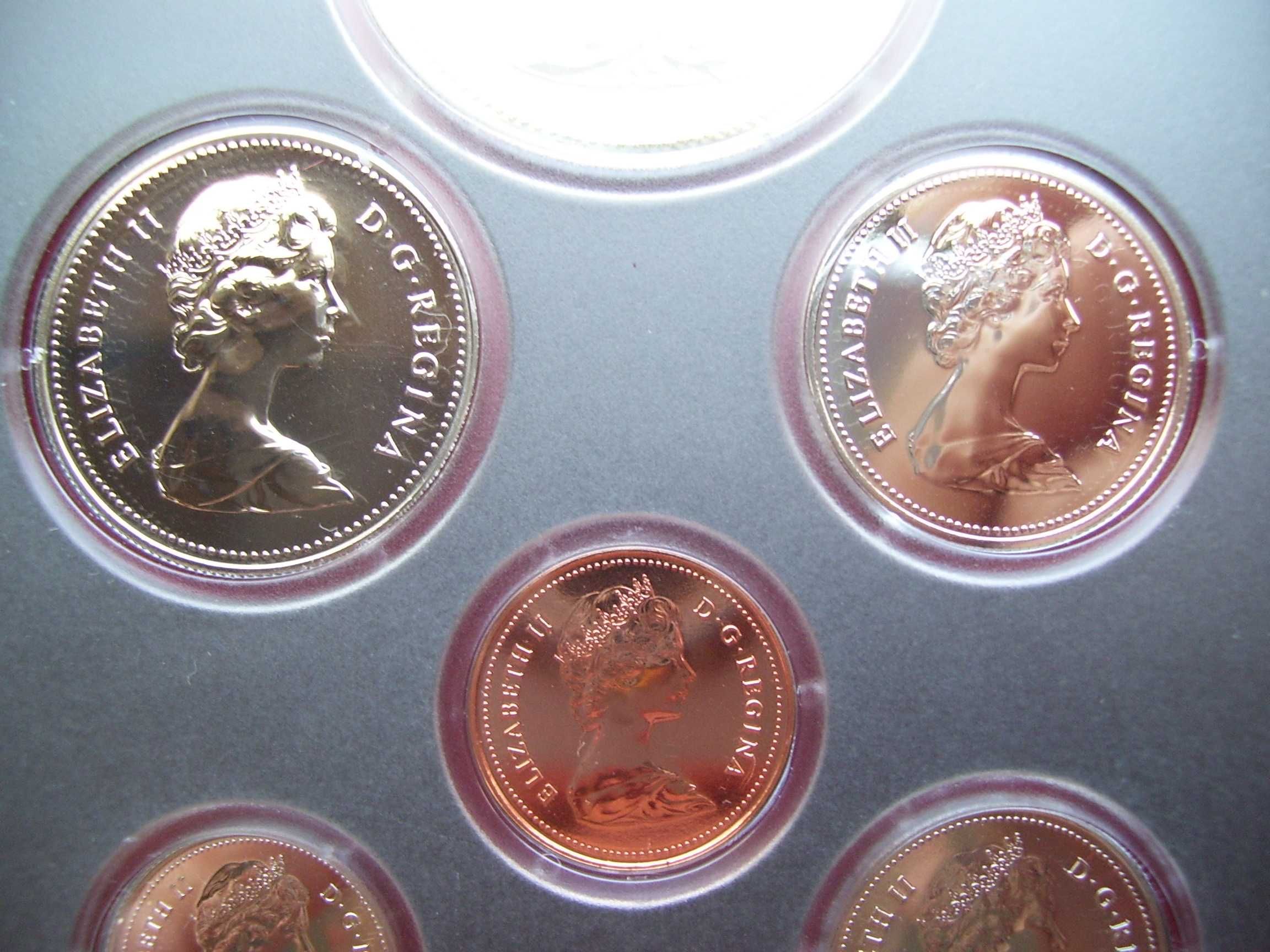 Stare monety Kanada  rocznik 1980 Lustrzanki stan menniczy