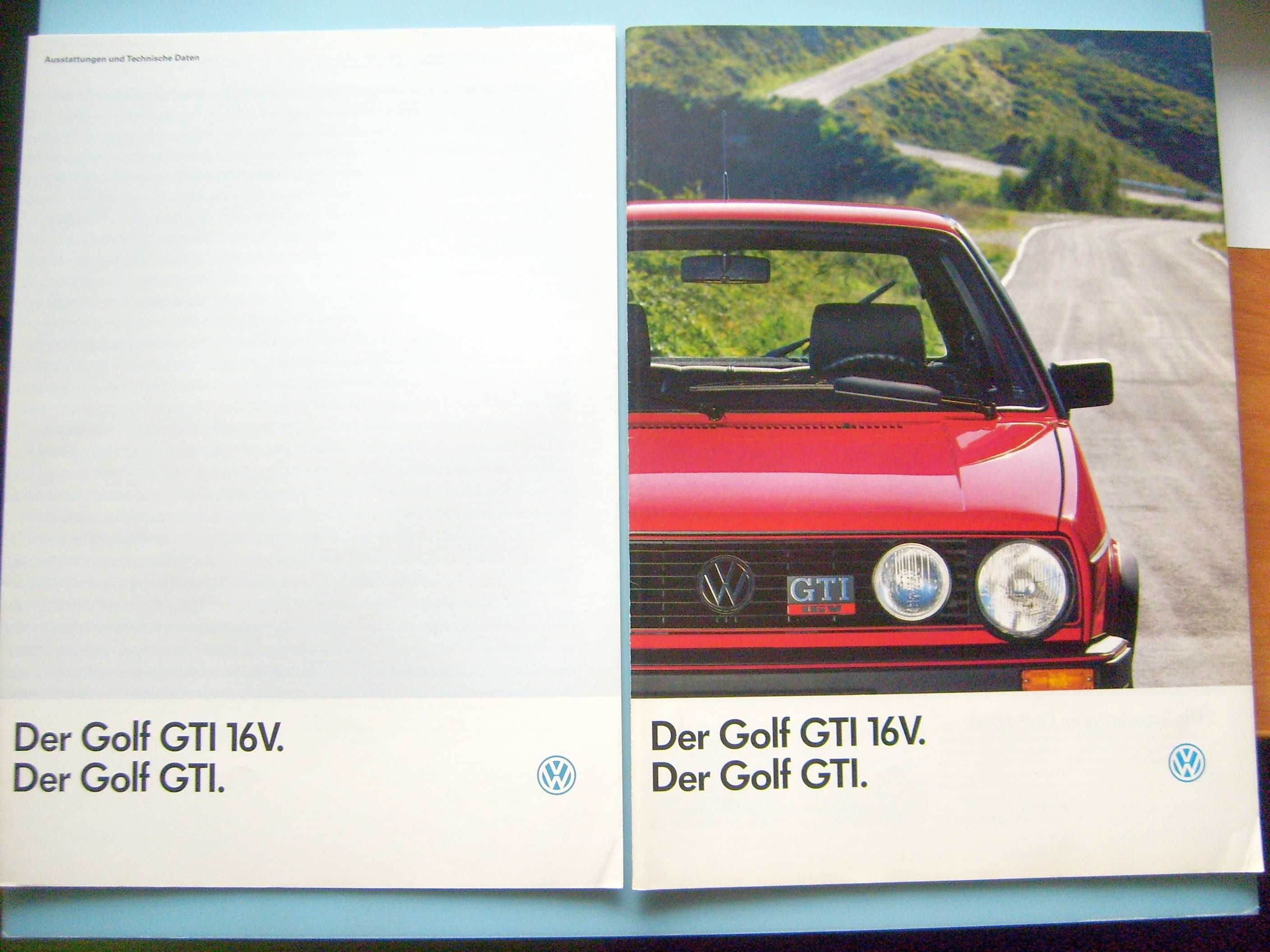 VW Volkswagen Golf Mk2 GTI / GTI 16V prospekt 1986 rok, 26 stron, BDB-
