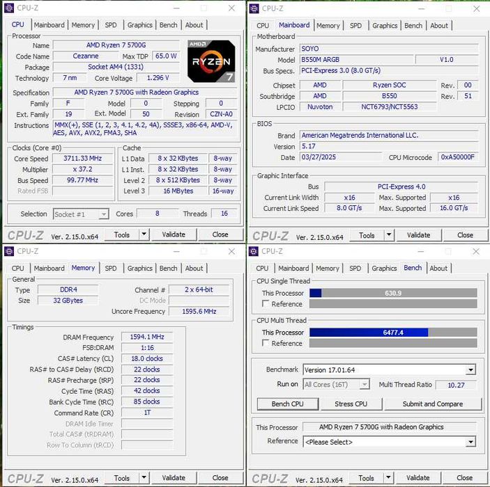 Ryzen 7 5700G + 32 DDR4 + B550 Материнська плата Комплект Новий Vega 8