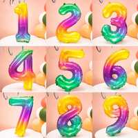 Кульки фольговані різнокольорові цифри 0- 9
