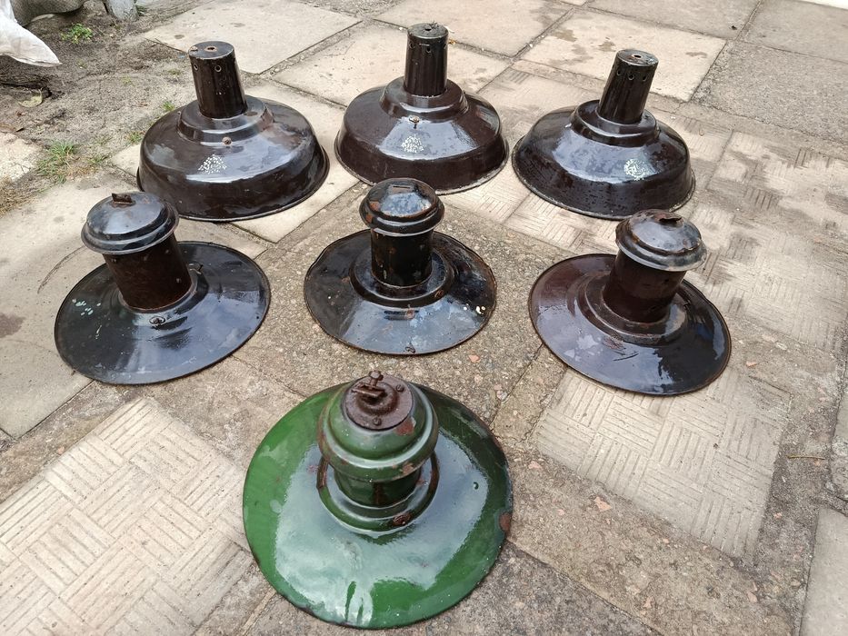 Светильник уличный фонарь плафон  эмалированный СССР лофт