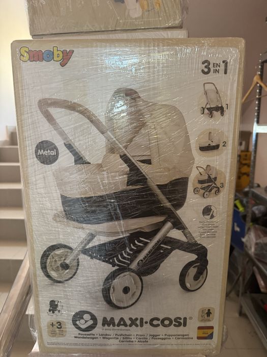 Коляска для ляльки Smoby Maxi-Cosi “3 в 1. Айворі” зі знімною люлькою