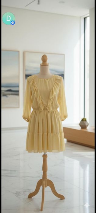 Żółta zwiewna cytrynowa sukienka xxs xs