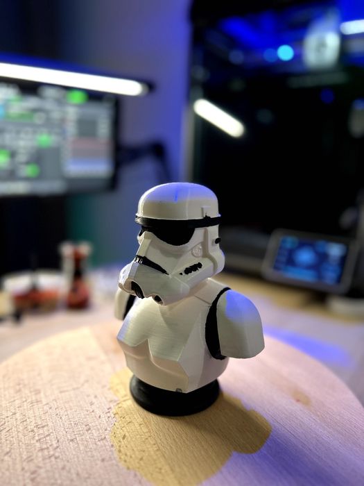 Popiersie WOJOWNIK SW 15cm Nowy! Druk 3D PLA Biało-Czarny Unikat