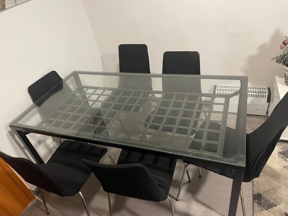 Mesa vidro e cadeiras
