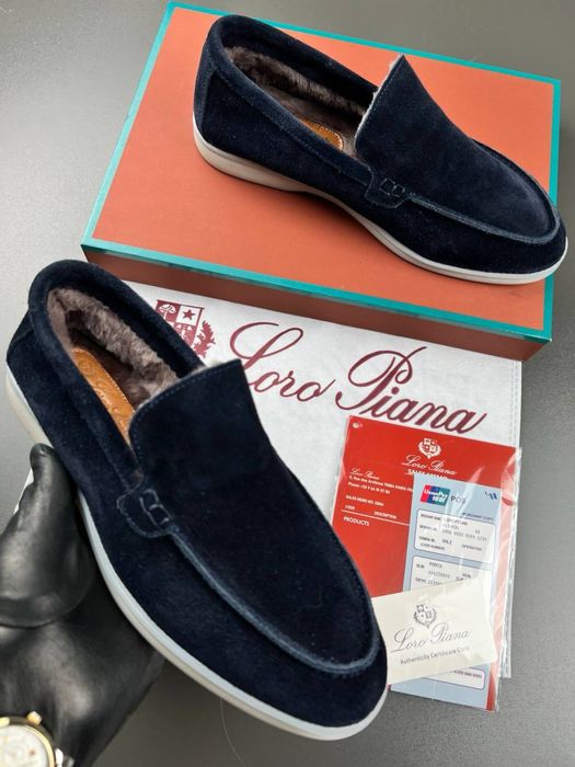 Чоловічі лофери loro Piana на хутрі
