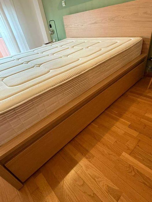 Cama MALM IKEA (160X200) + Colchão Confort Plus COLREIS