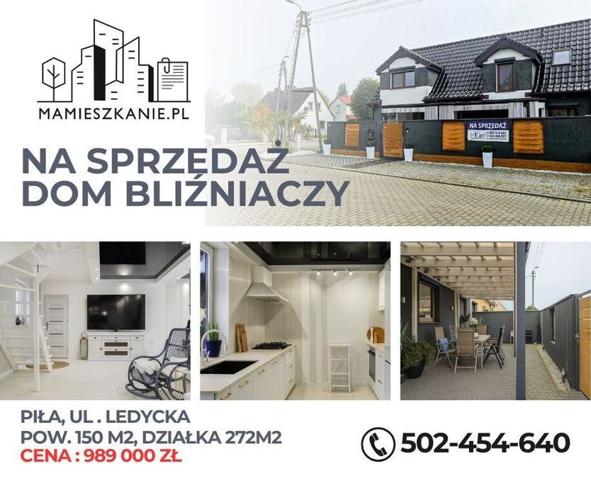 Piła, Ledycka– bliźniak 150 m² z  częścią usługową