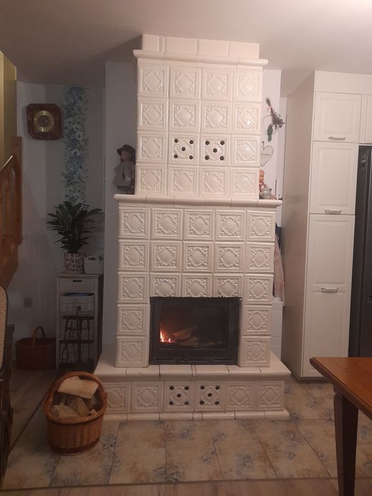 Kafle piecowe białe kominkowe ecru