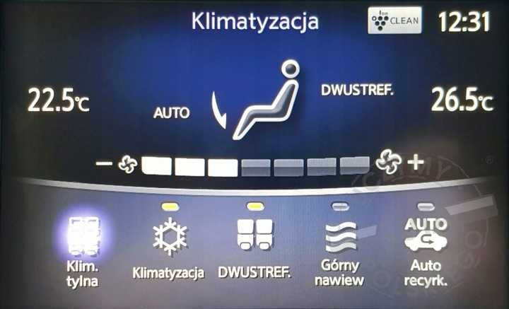INFINITI Q30 Q70 QX30 QX60 QX80 zmiana regionu z USA polskie menu mapa