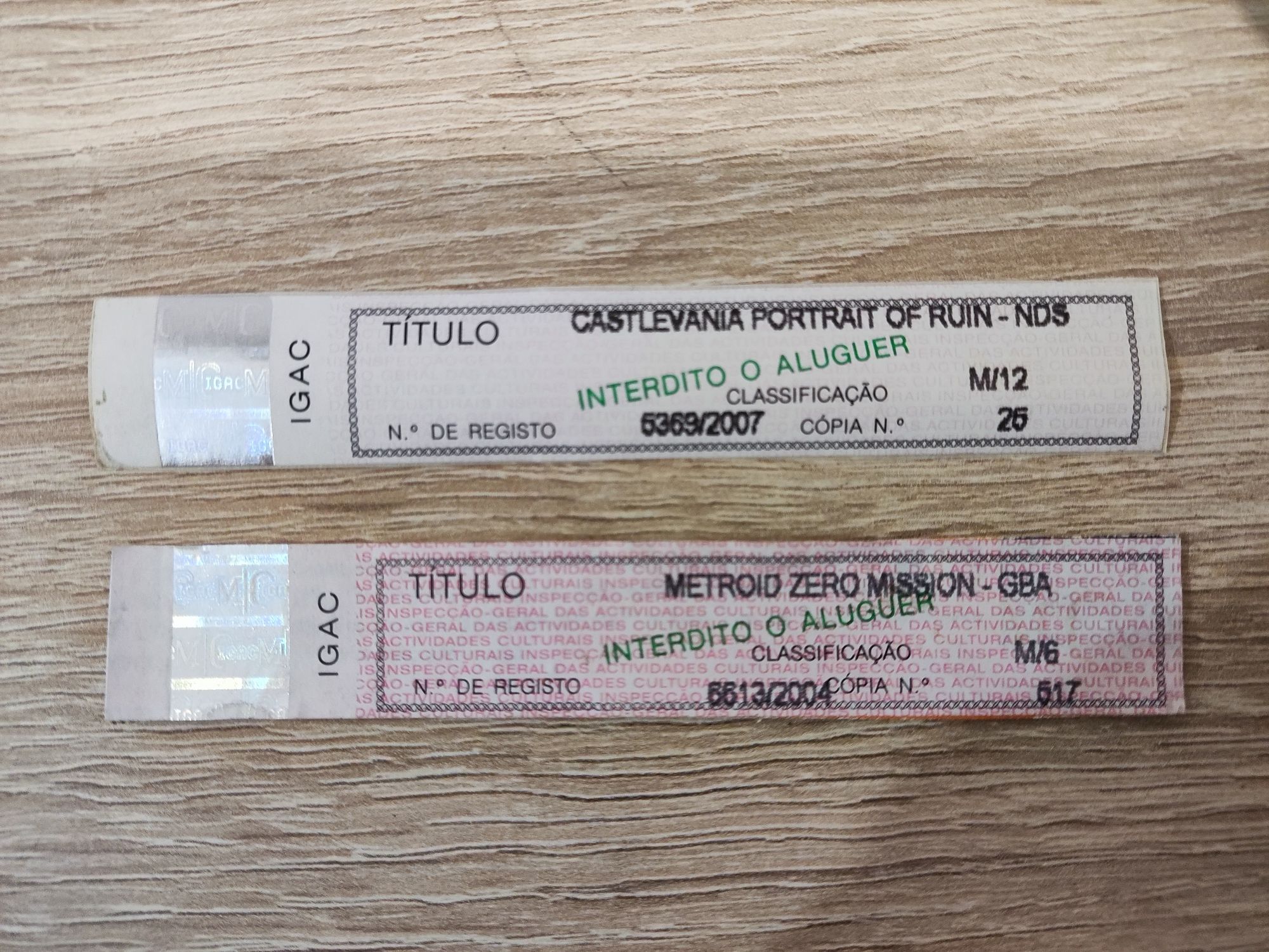 2 selos igac metroid zero mission e Castlevania portraid of ruin
