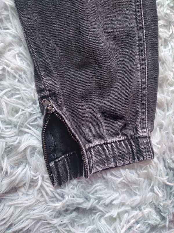 Spodnie czarne jeans wysoki stan 34