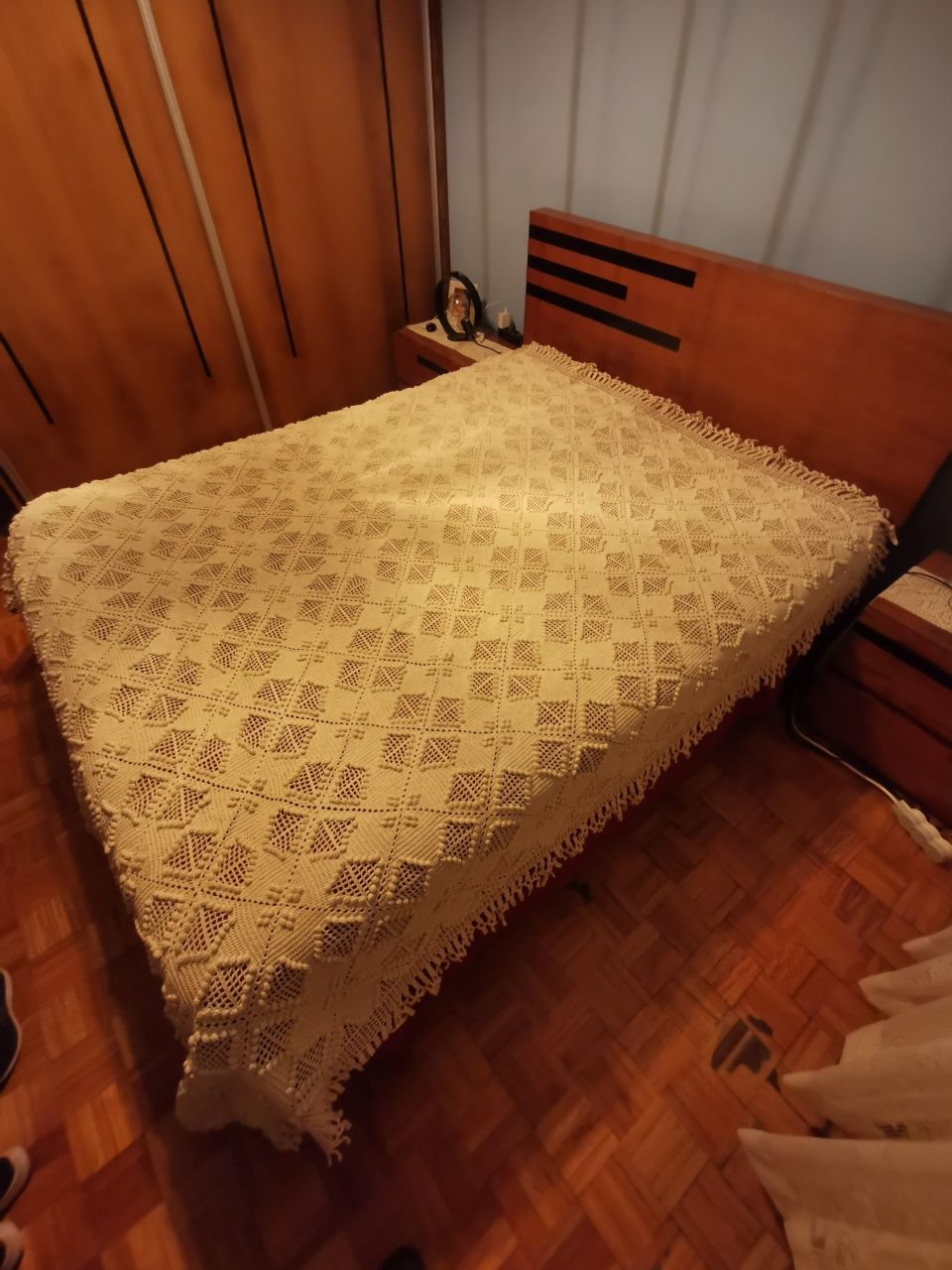 Colcha de renda para cama de casal