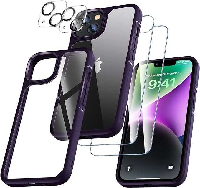 Case Zestaw 5 w 1 do iPhone 14 Pro Etui+2 szybki+2 szła do aparatu