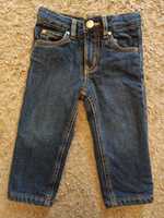 Tchibo rozmiar 86/92 spodnie jeansowe z regulacją w pasie na polarze