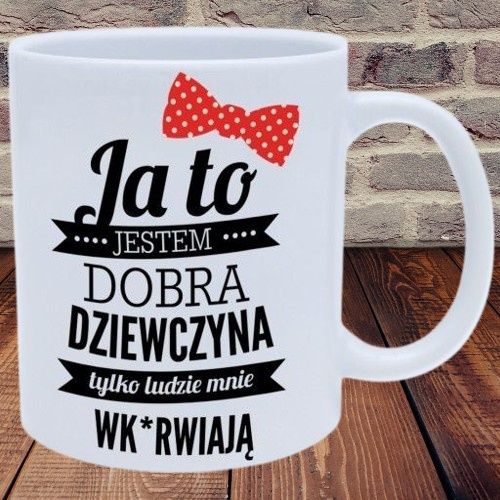 Kubek z napisem grafiką