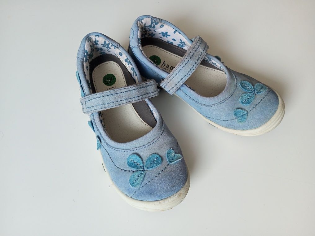 Туфлі шкіряні на дівчинку р. 27 туфельки замшеві блакитні bama