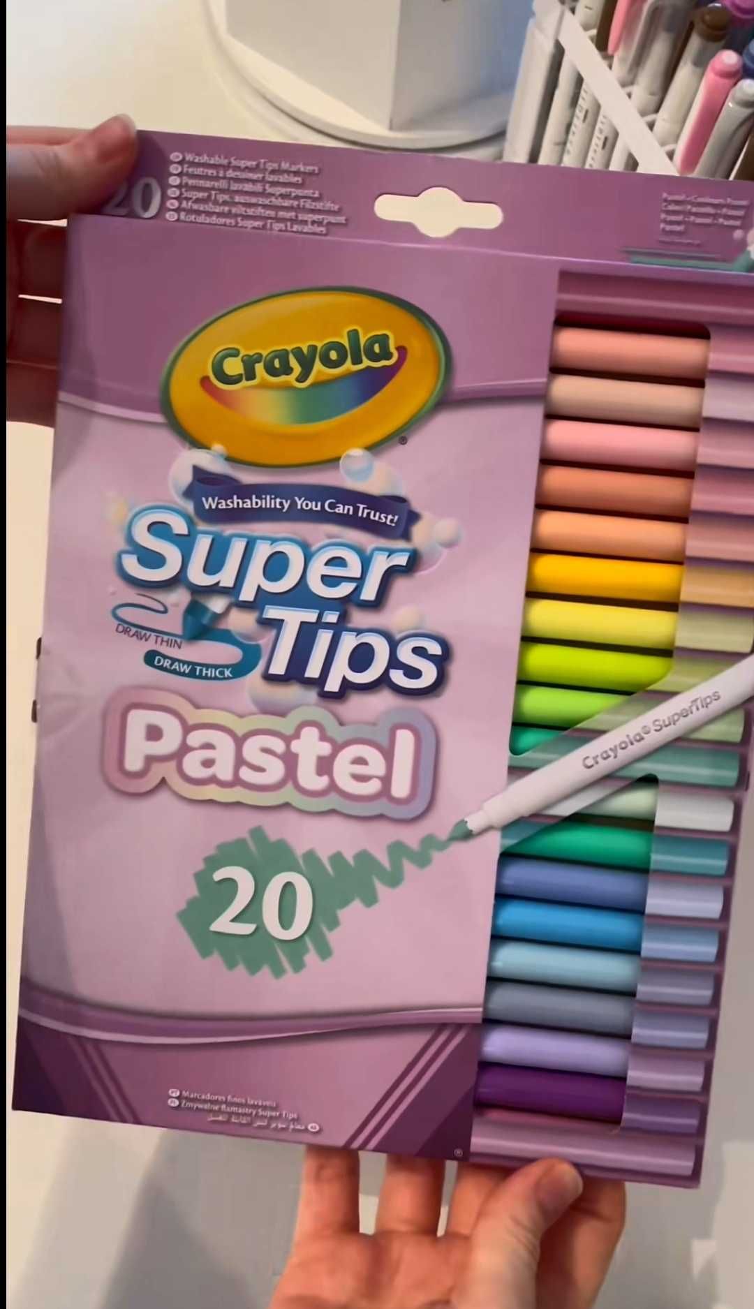 Canetas Crayola Super Tips Pastel - 20 unidades