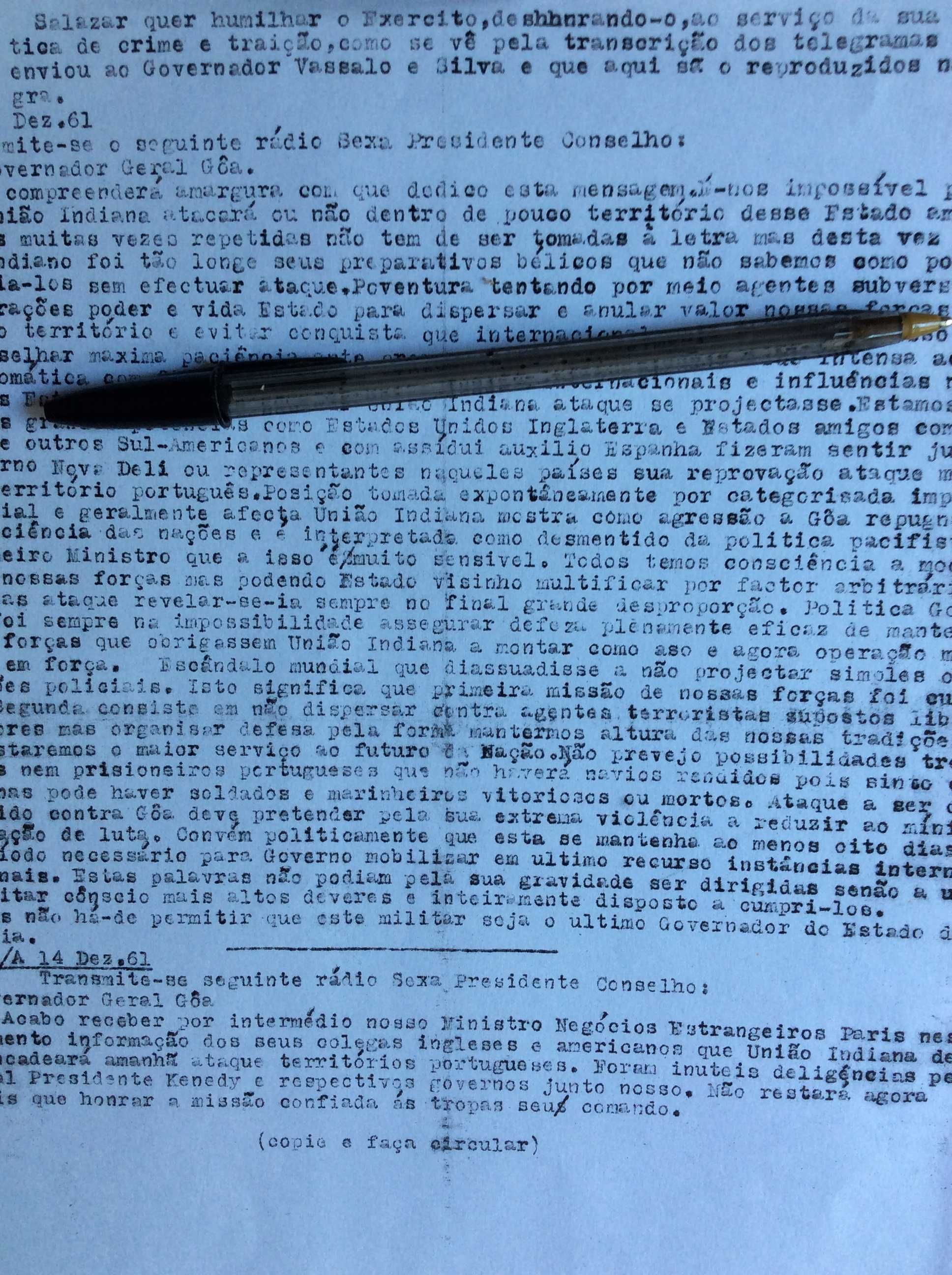 Tema: A Queda do Estado Português da Índia 1954/1962