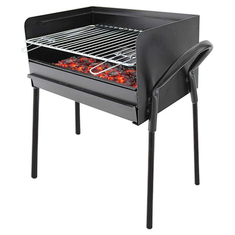 Barbecue - Assador ferro preto c/pernas e grelha 60x40