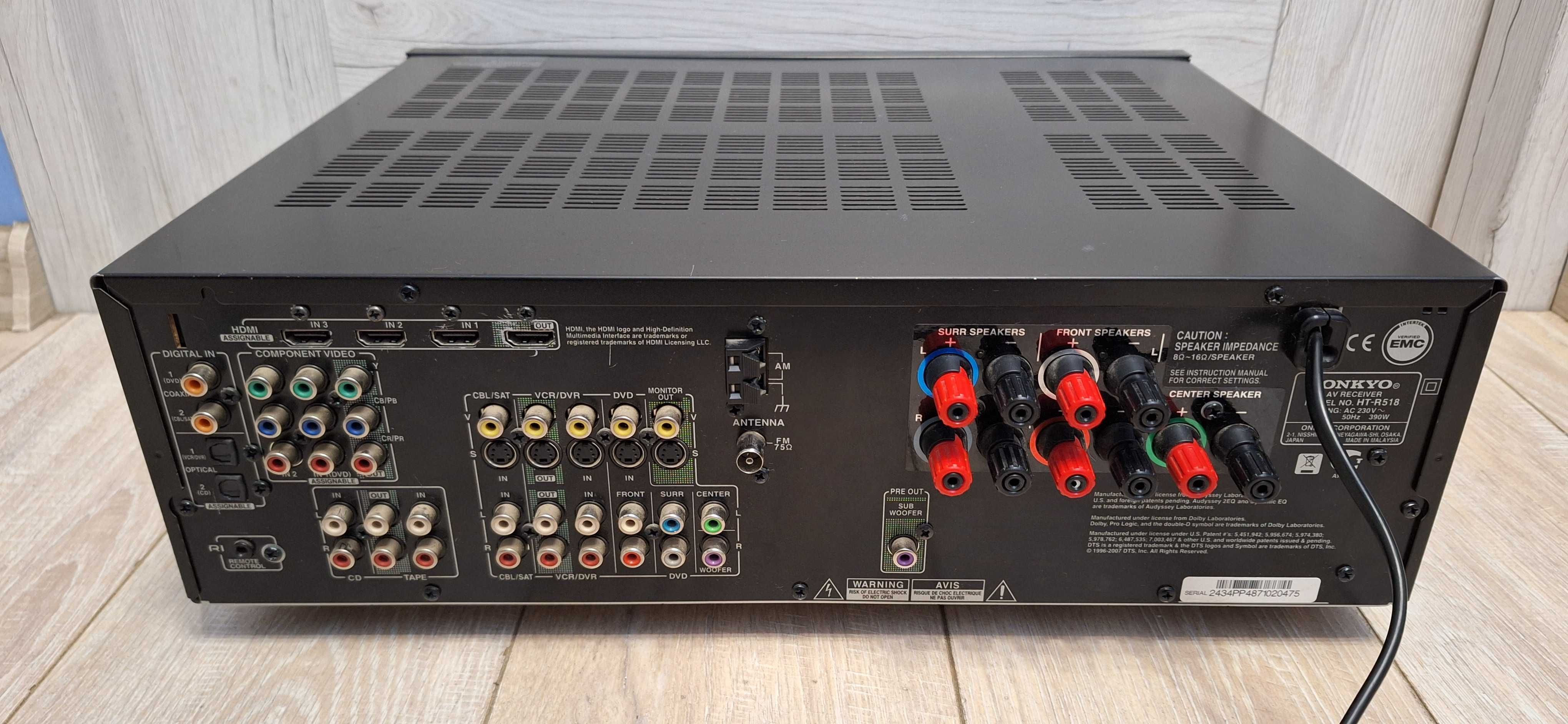 Wzmacniacz ONKYO HT-R518 ! Sprawny + ORYG. PILOT! Okazja