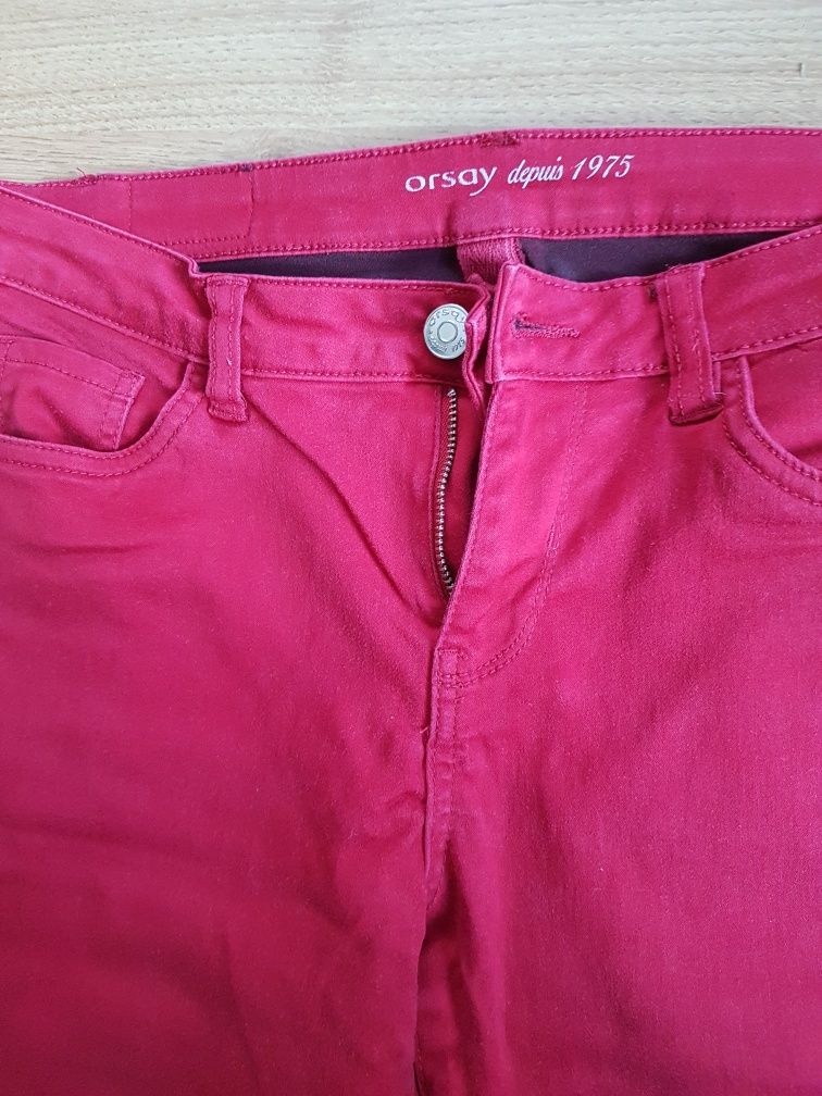 Spodnie z Orsay czerwone i zielone r.38 i 40