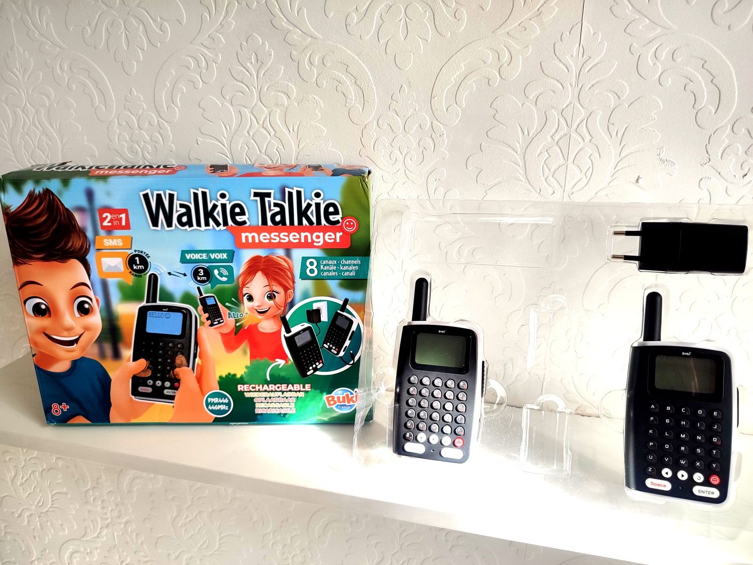 Walkie Talkie telefon SMS Buki 1km/3km zasięg