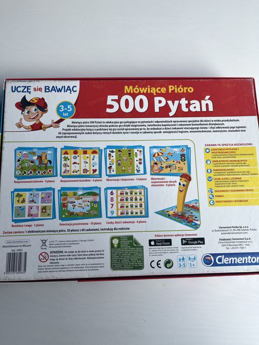 Mówiące pióro 500 pytań 3-5 lat Clementoni