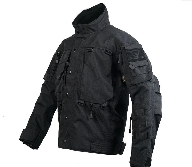Czarna kurtka taktyczna męska EU XL wodoodporna wielokieszeniowa