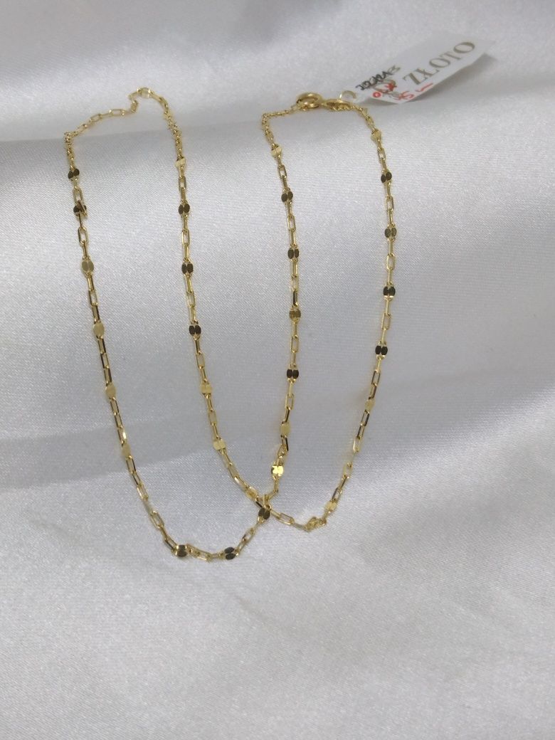 Złoty łańcuszek, złoto 585, 45 cm chrzest komunia