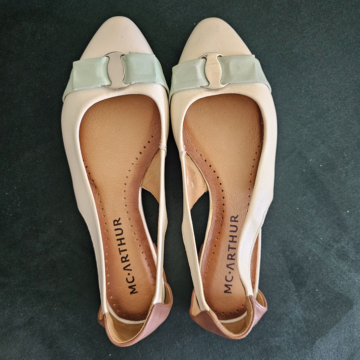 Buty skóra nat sandały balerinki roz.37 na wąską stopę