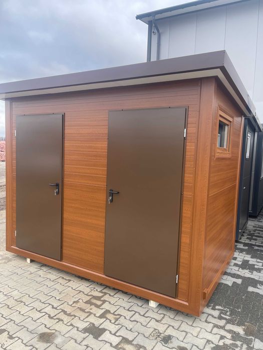 Pawilon sanitarny WC toaleta budka kontener natrysk prysznic camping