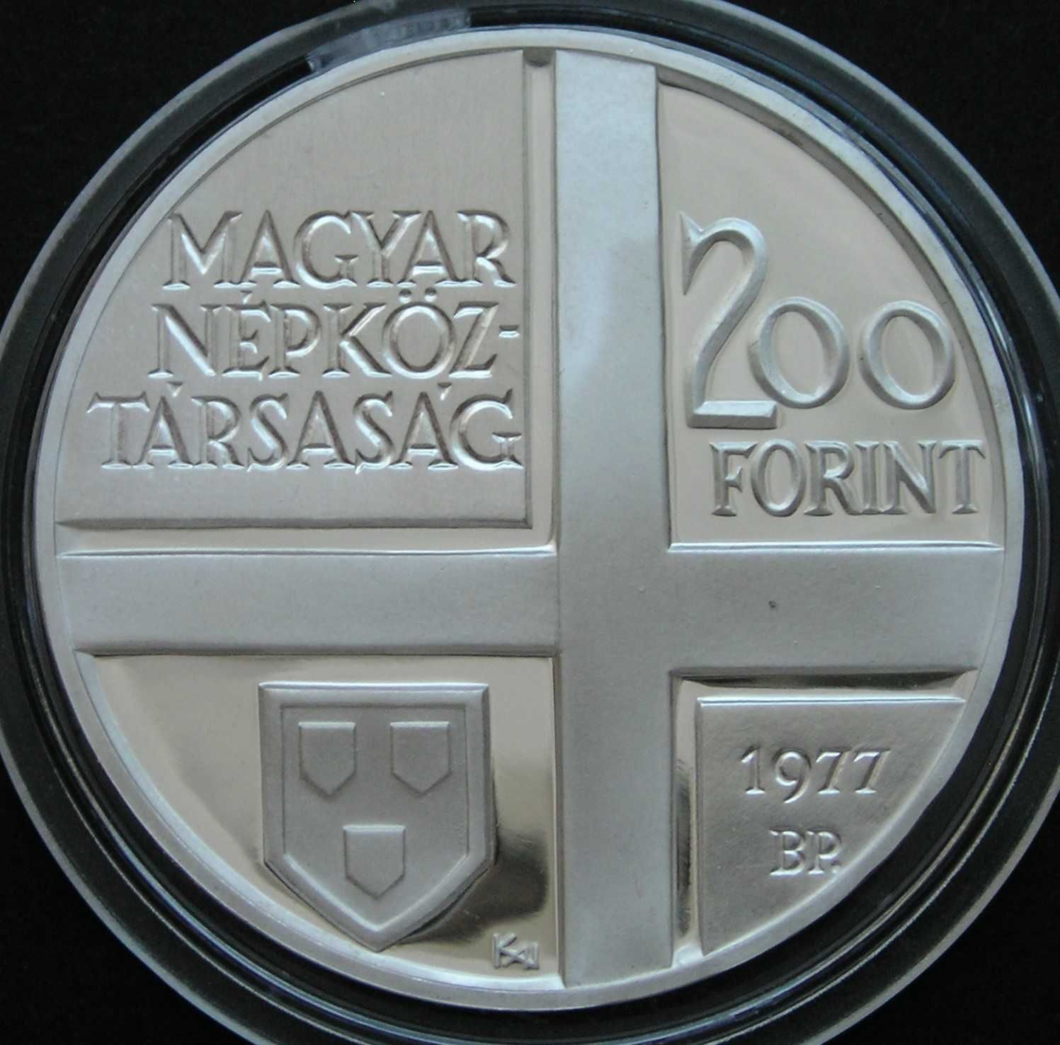 Węgry 200 forintów 1977 - Manyoki Adam - srebro - stan 1 -