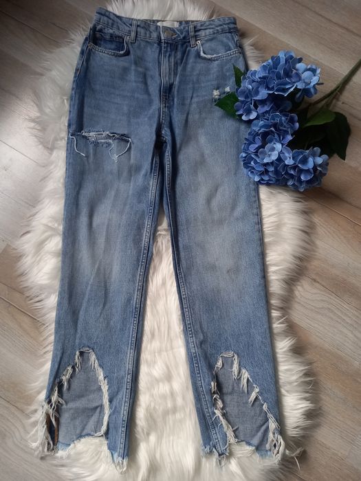Spodnie jeans Bereshka Vintage Collection roz 36 S dziury przetarcia
