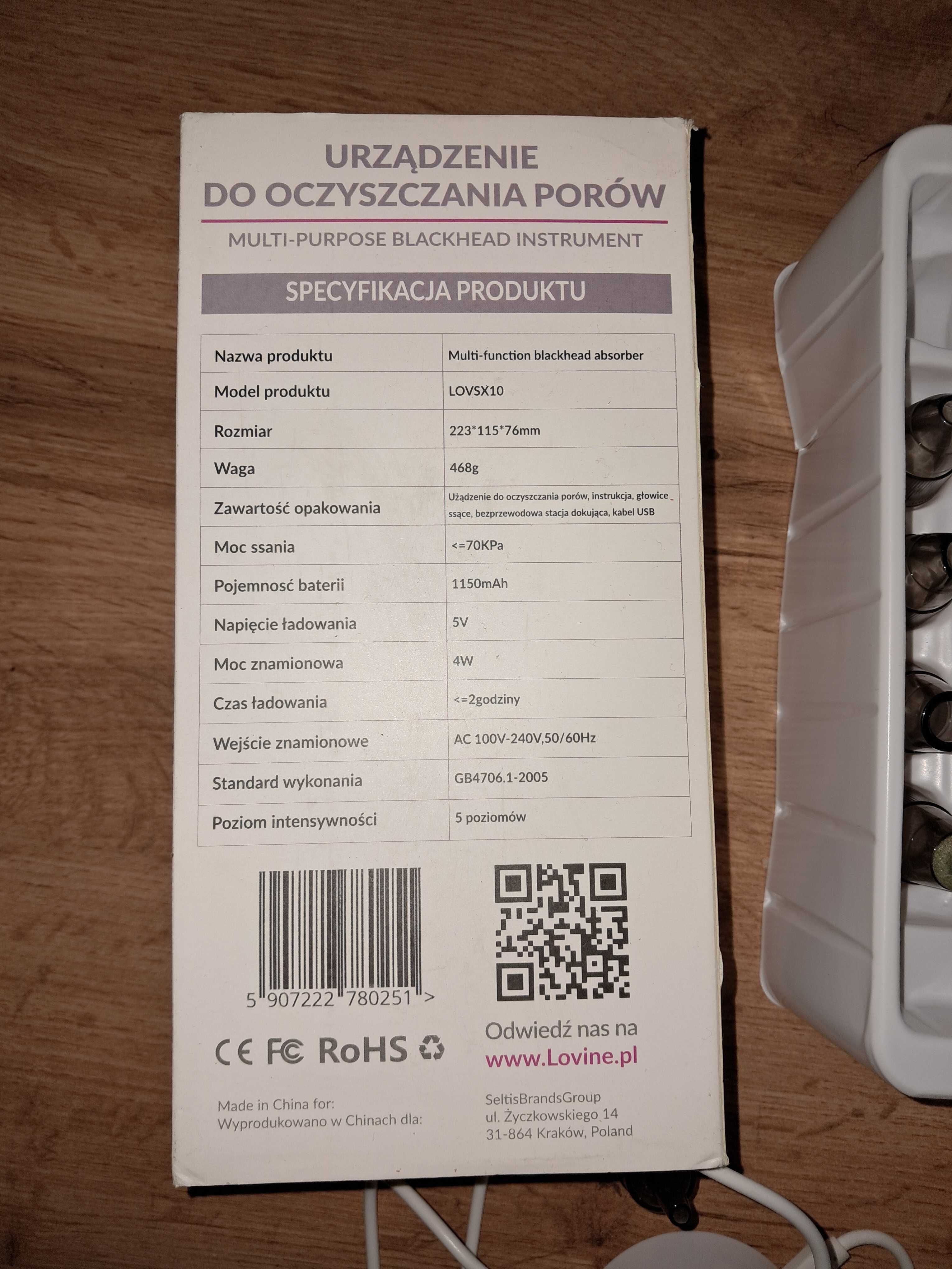 Odkurzacz do wągrów urządzenie do oczyszczania porów