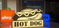Hot Dog Retro Reklama Decor Ligtbox Neon Led