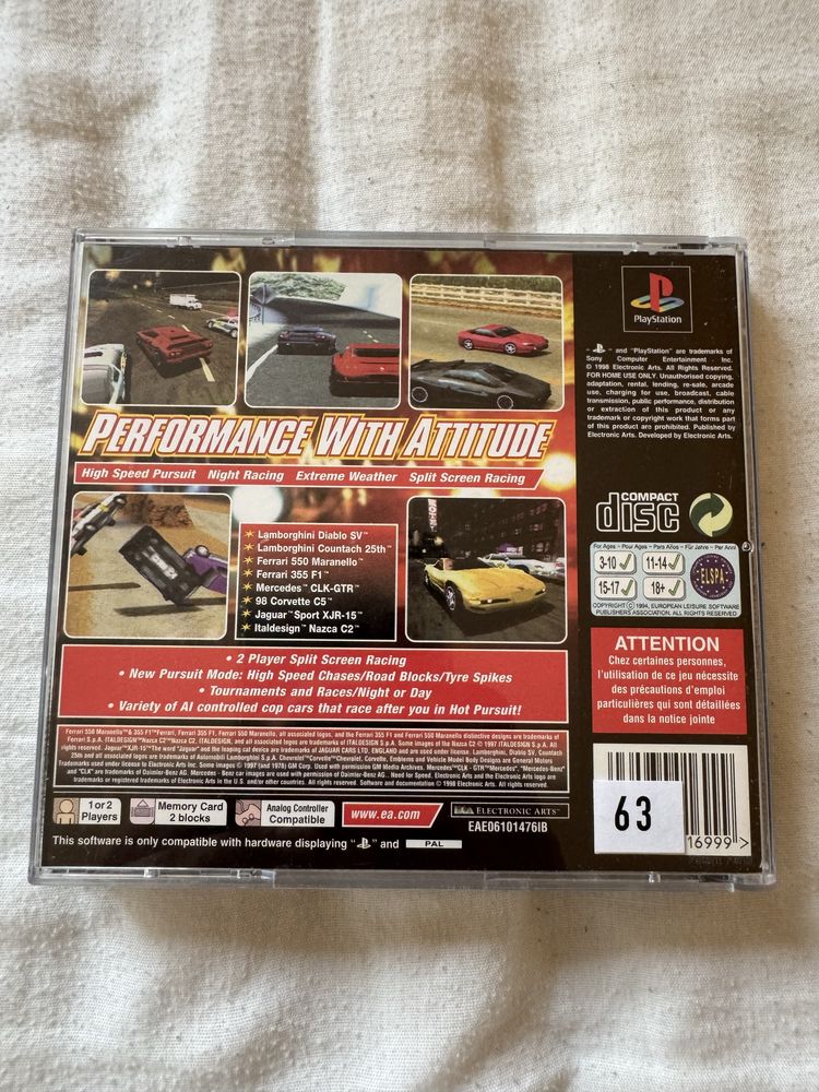 PSX gra - Need for Speed 3 PAL brak instrukcji