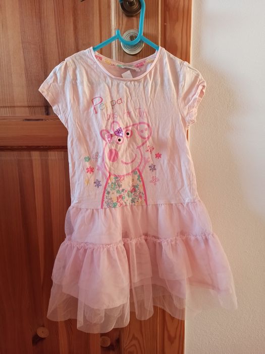 Sukienka 6/7 dla dziewczynki świnka Peppa koronka