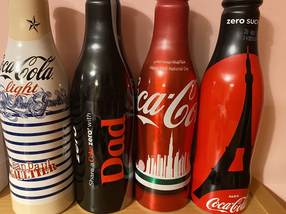 Garrafas coca cola Coke Jean Paul Gaultier Dubai Dad Eiffel cada 7€