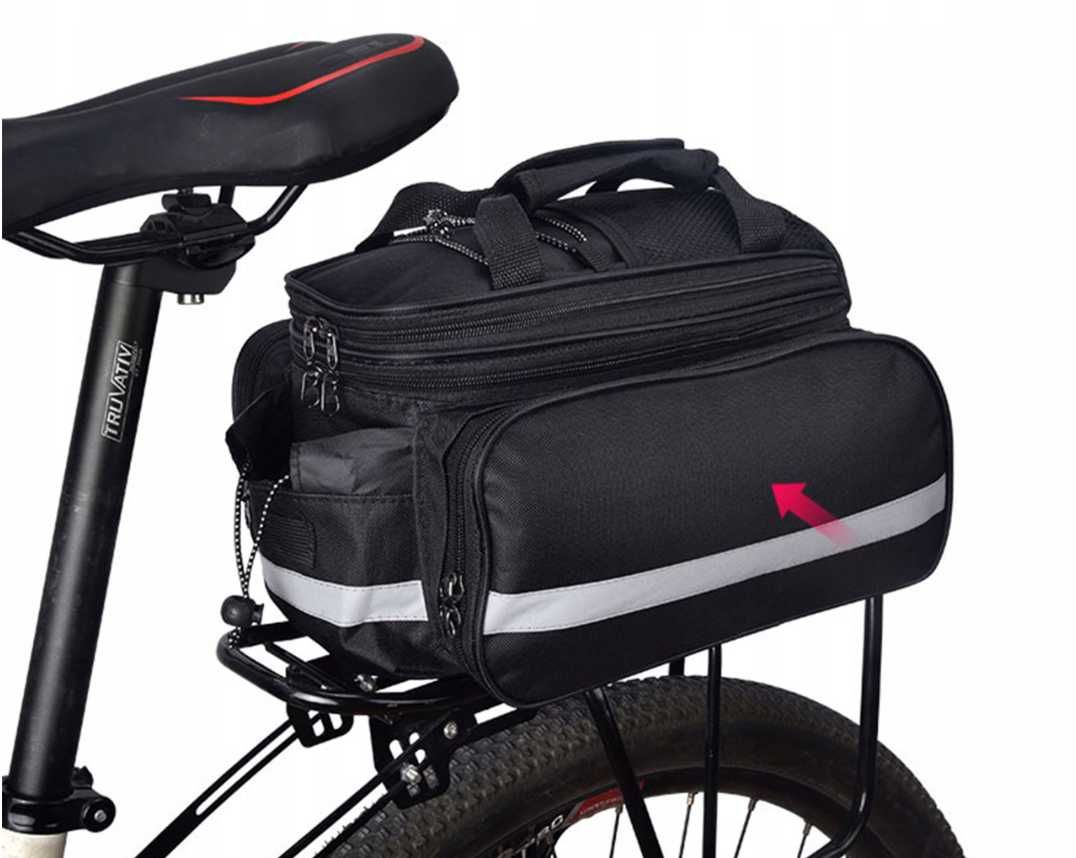 Zestaw: bagażnik rowerowy + torba i sakwy – aluminiowy