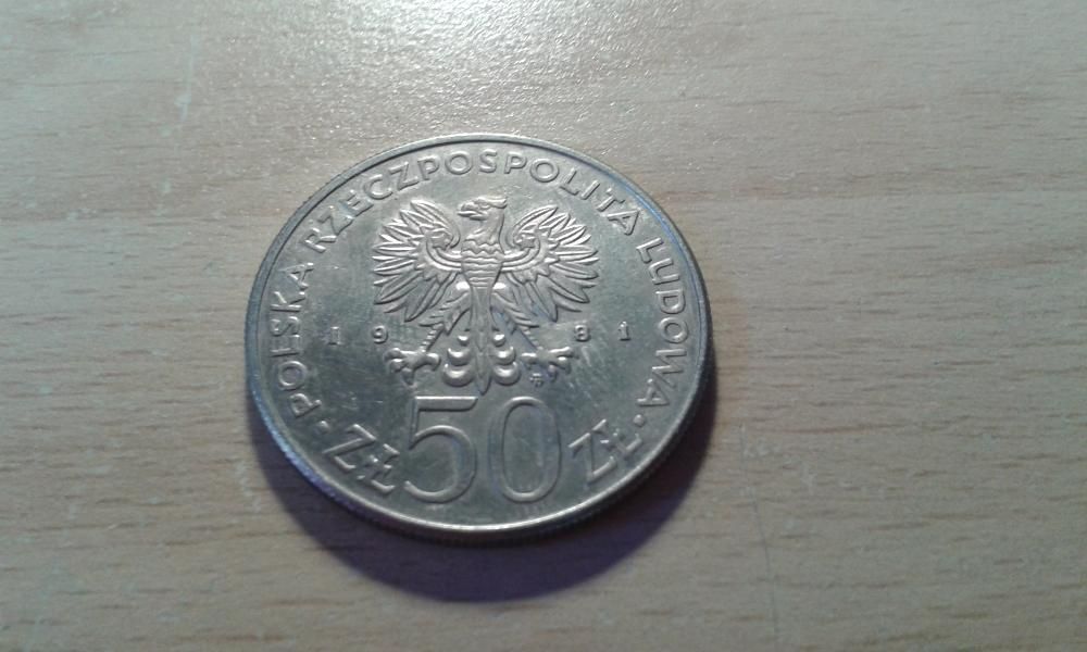 Moneta 50zł z 1981r.Generał Władysław Sikorski