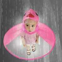 Яскравий дитячий дощовик, парасолька розмір  S рожевий
