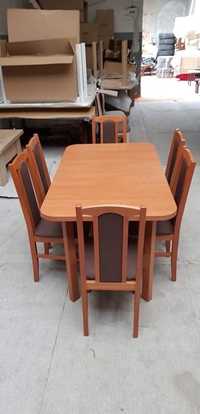 NOWE : Stół + 6 krzeseł, OLCHA + BRĄZ dostawa cała PL