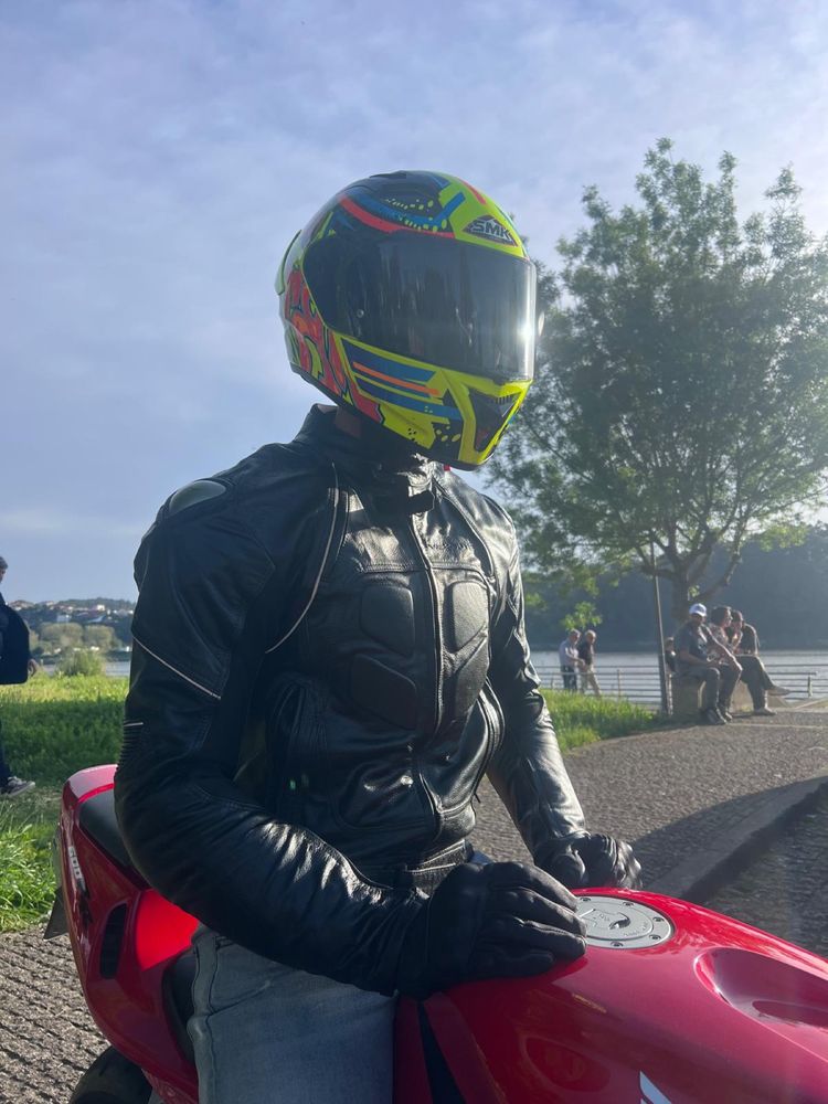 Casaco couro para moto