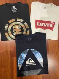 Tshirts de várias marcas: Element, Levi’s, Nike, Salsa