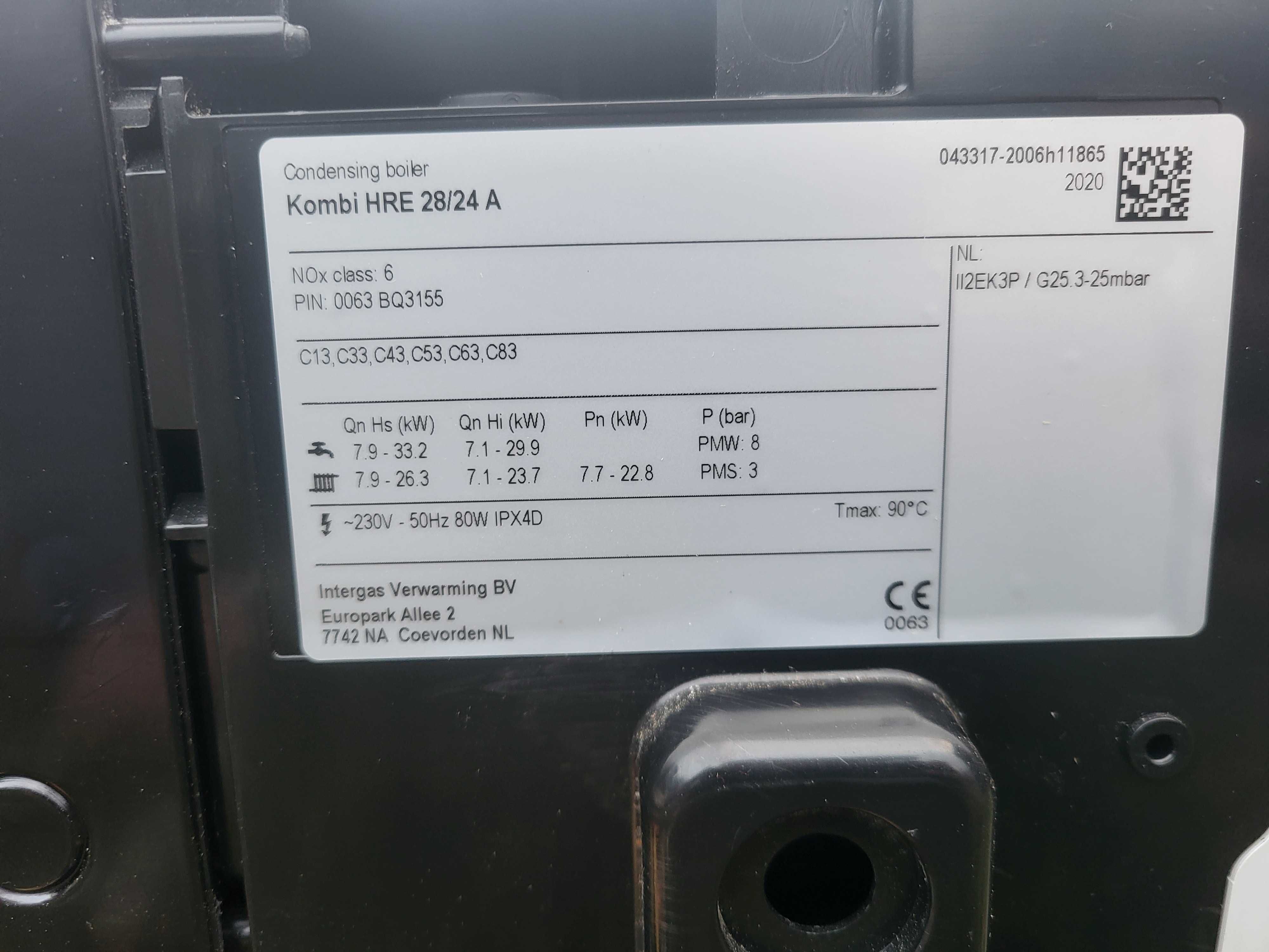 Piec Gazowy InterGaz Kombi HRE 28/24 A (Używany)