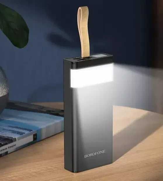 Повербанк -20000мАч Power Bank с цифровым дисплеем, фонарем, 2хUSB