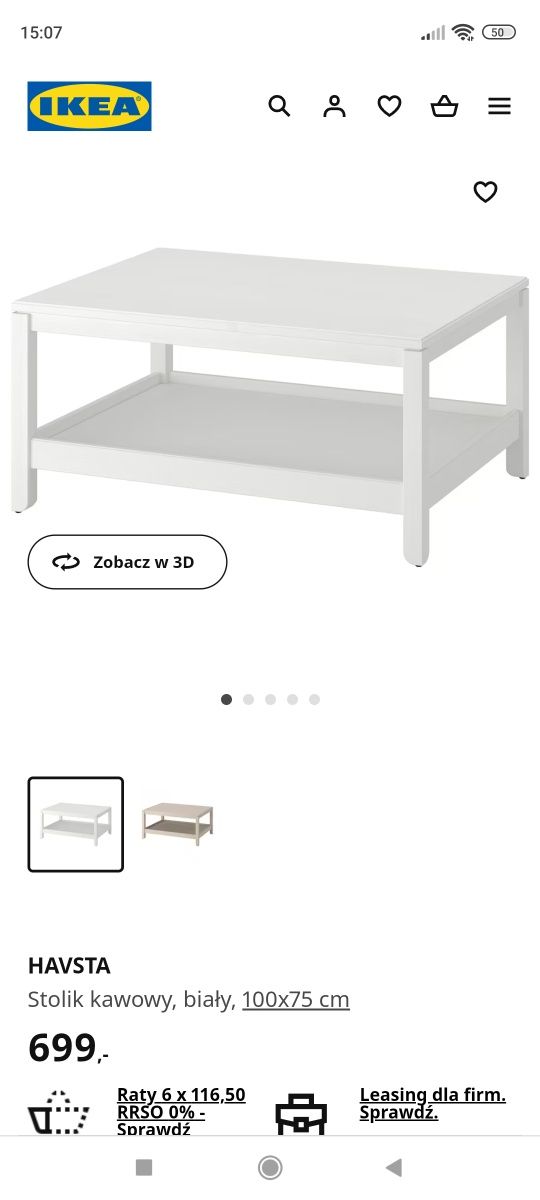 Stolik Ikea Havsta biały