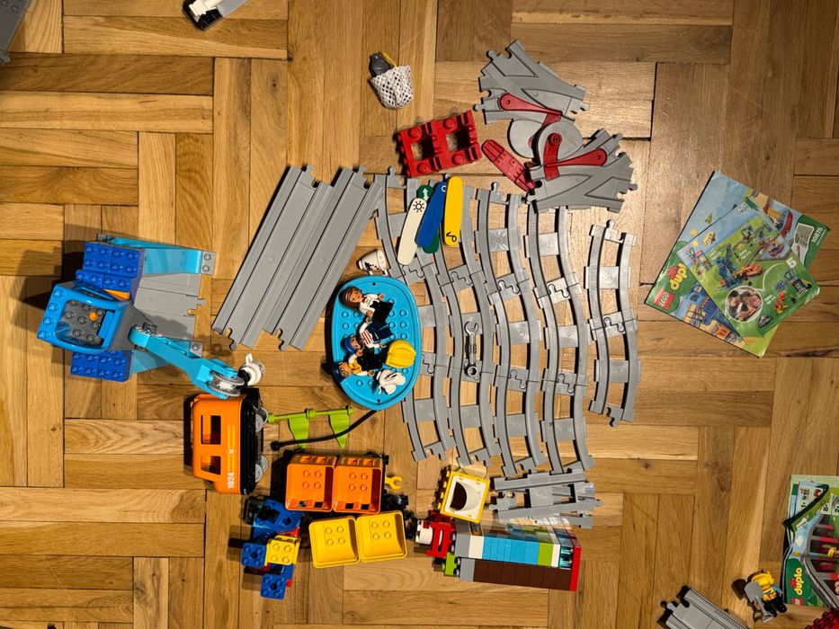 Lego Duplo pociąg Parowy, Towarowy, tory 10872, 10875, 10874, 10882